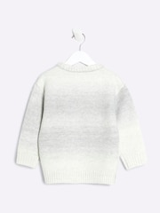 River Island Grey Boys Space Dye Jumper - Image 2 of 4