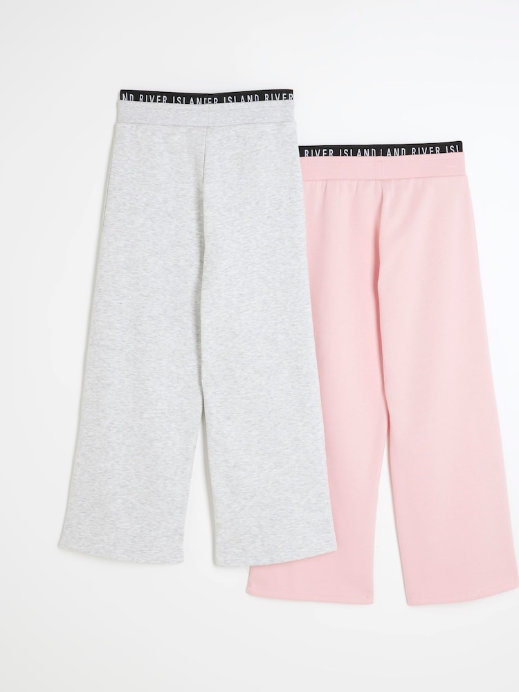 River Island dekleta 100% Cotton v širokem kroju; s širokimi hlačnicami lahke hlače za prosti čas 2 Pakiranje - Slika 2 iz 4