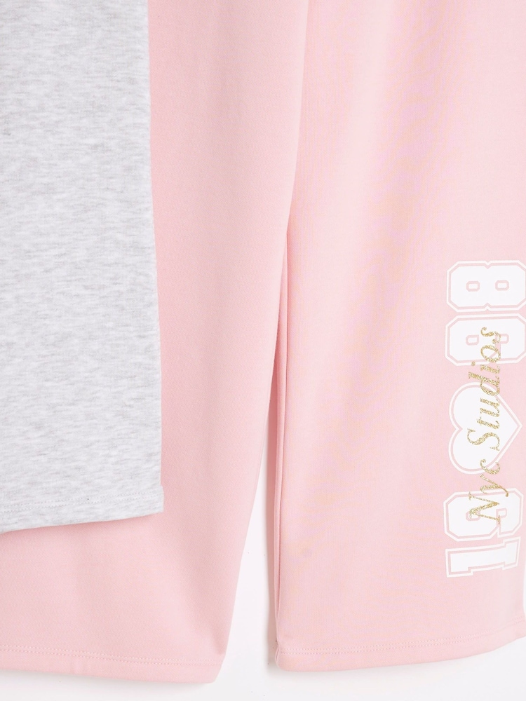 River Island dekleta 100% Cotton v širokem kroju; s širokimi hlačnicami lahke hlače za prosti čas 2 Pakiranje - Slika 4 iz 4