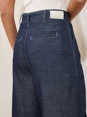 Lipsy Dark Wash Blue Light Weight Tailored Wide Leg Jeans - Image 4 of 4