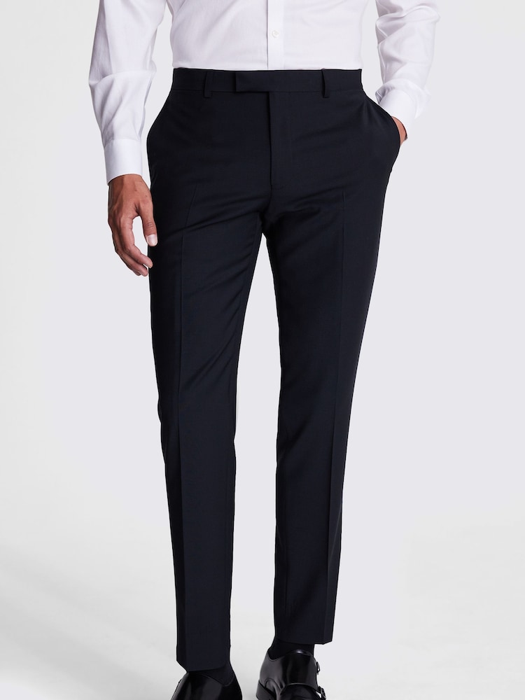 MOSS Black Slim Fit Trousers - Image 1 of 3