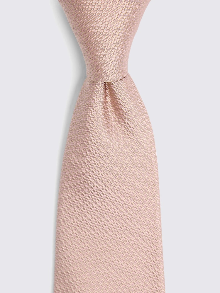MOSS Pink Silk Semi Plain Tie - Image 2 of 2