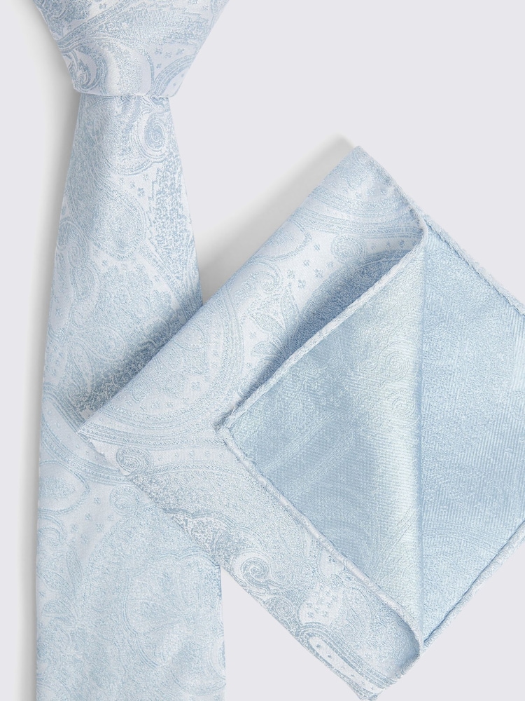 MOSS Blue Wedding Paisley Tie - Image 2 of 3