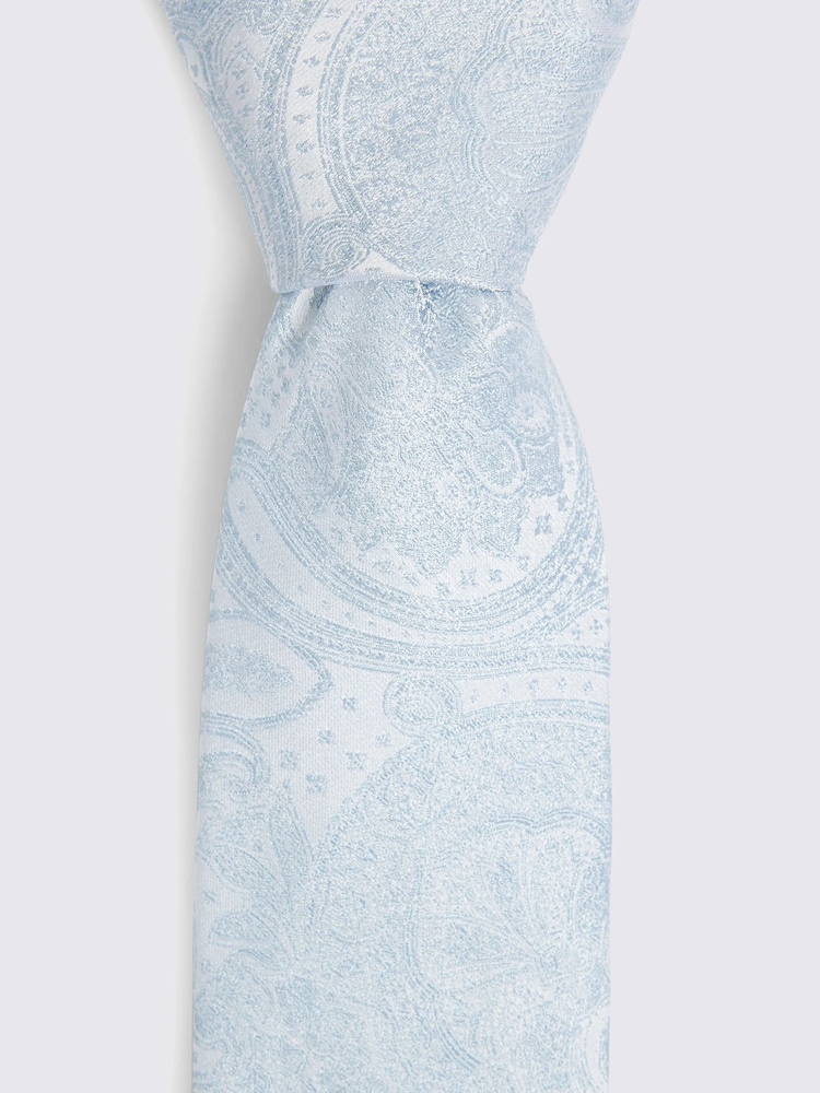 MOSS Blue Wedding Paisley Tie - Image 3 of 3