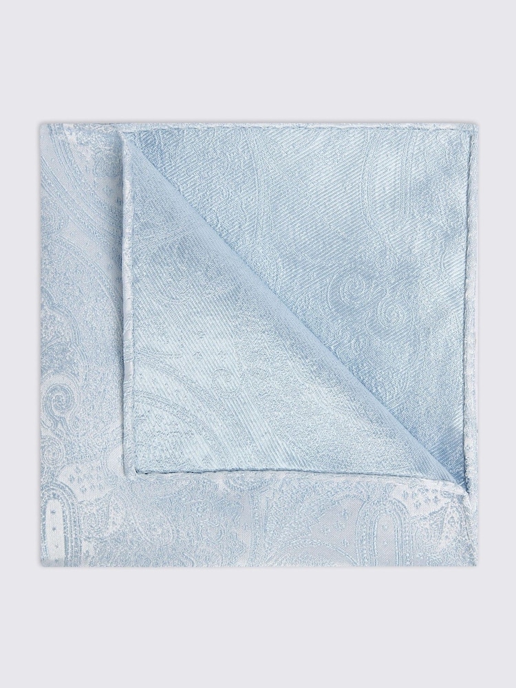 Azul - MOSS Wedding Paisley Pocket Square - Imagen 1 de 2