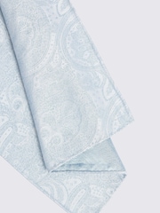 Azul - MOSS Wedding Paisley Pocket Square - Imagen 2 de 2