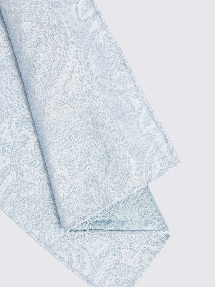 Azul - MOSS Wedding Paisley Pocket Square - Imagen 2 de 2
