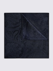 MOSS Navy Wedding Paisley Pocket Square - Image 1 of 2