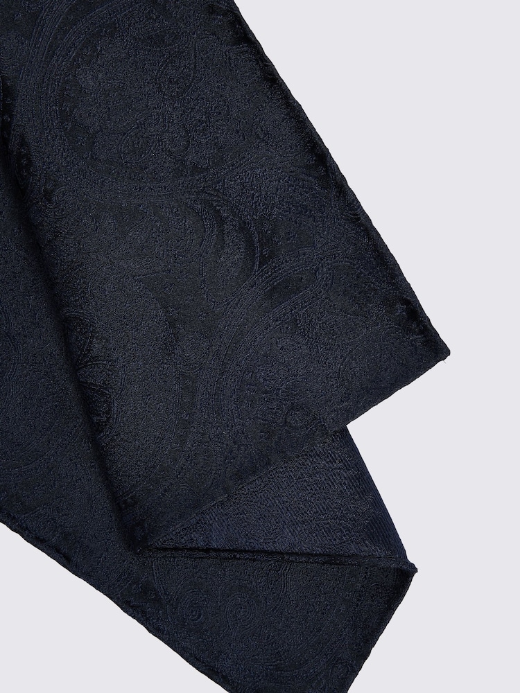 MOSS Navy Wedding Paisley Pocket Square - Image 2 of 2