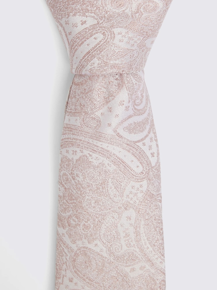 MOSS Pink Wedding Paisley Tie - Image 2 of 3