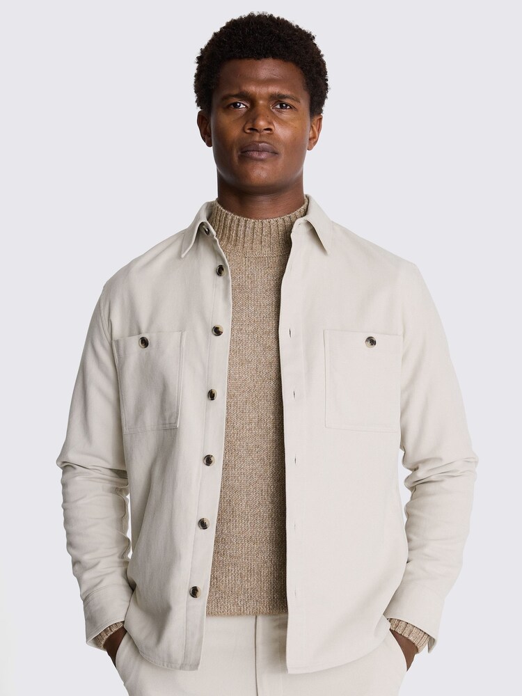 بيج - قميص من المولسكين والقطن 100% من MOSS - صورة 1 من 1