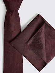MOSS Red Wedding Paisley Tie - Image 3 of 3