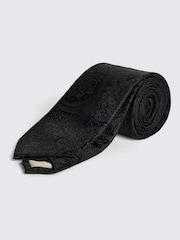 MOSS Black Wedding Paisley Tie - Image 1 of 3