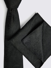 MOSS Black Wedding Paisley Tie - Image 3 of 3