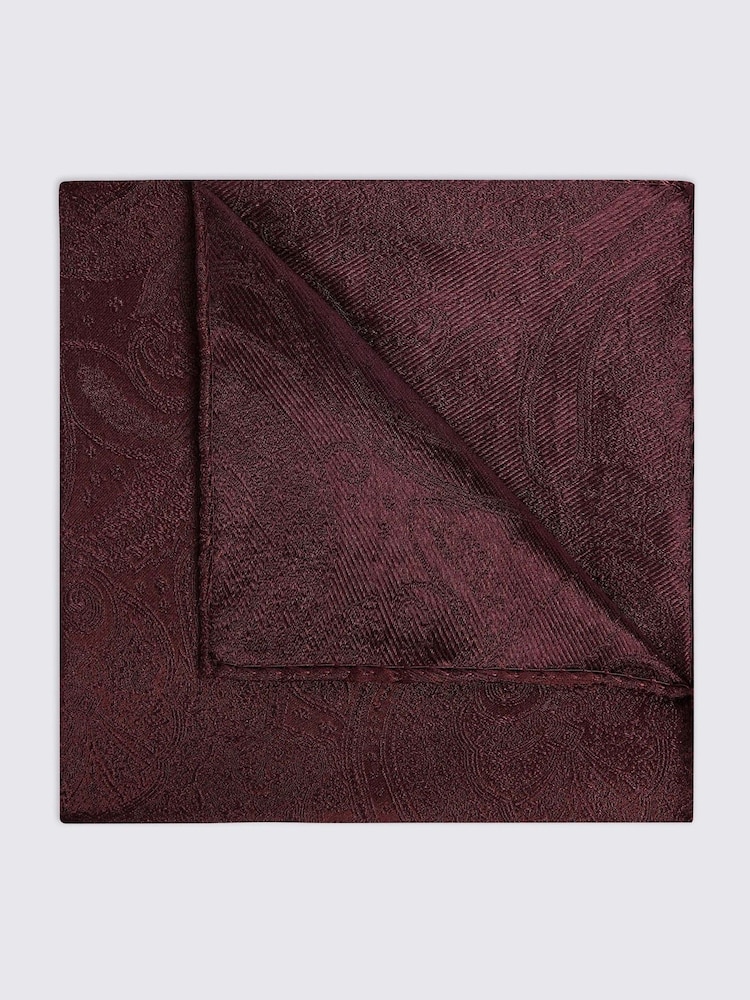 Rojo - MOSS Wedding Paisley Pocket Square - Imagen 1 de 2