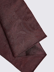 Rojo - MOSS Wedding Paisley Pocket Square - Imagen 2 de 2