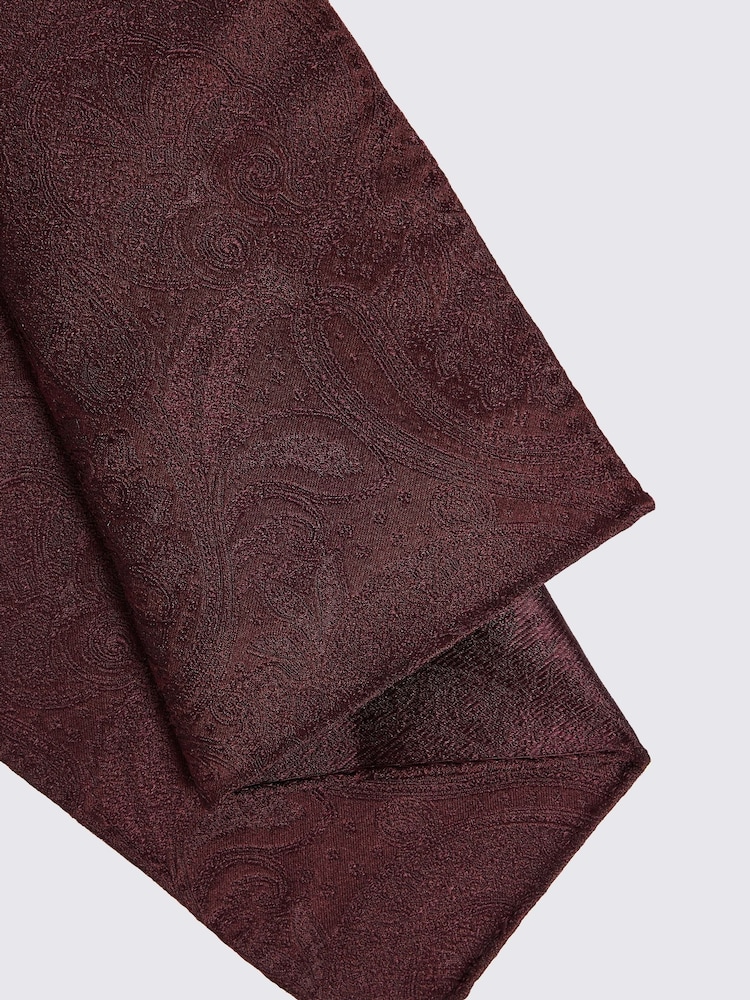 Rojo - MOSS Wedding Paisley Pocket Square - Imagen 2 de 2