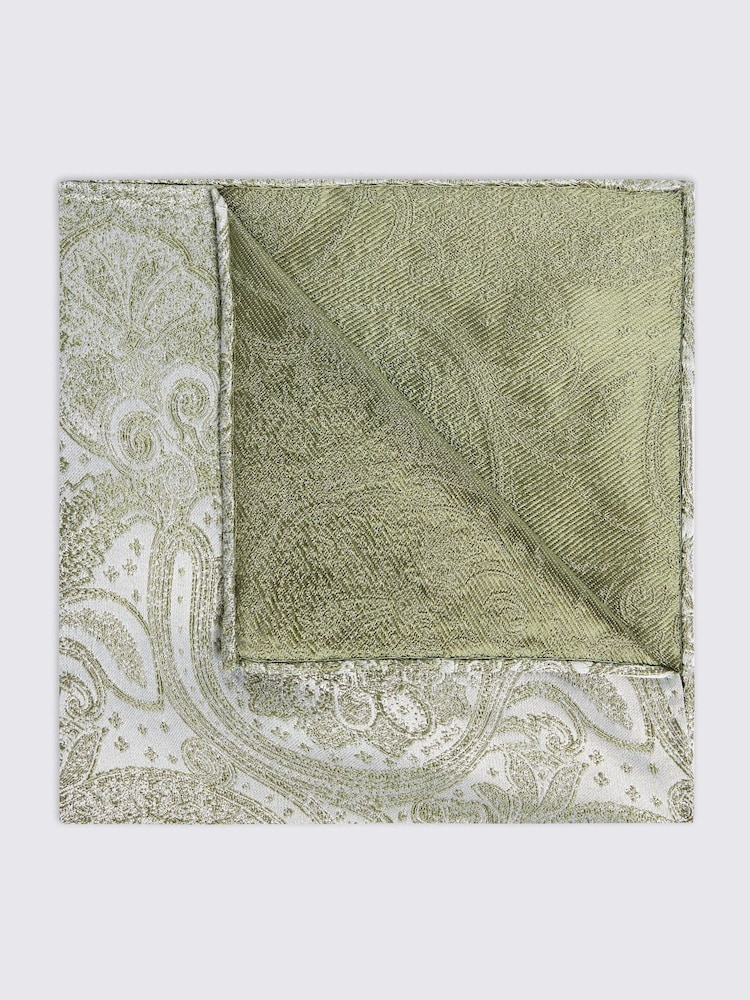 MOSS Green Wedding Paisley Pocket Square - Image 1 of 2