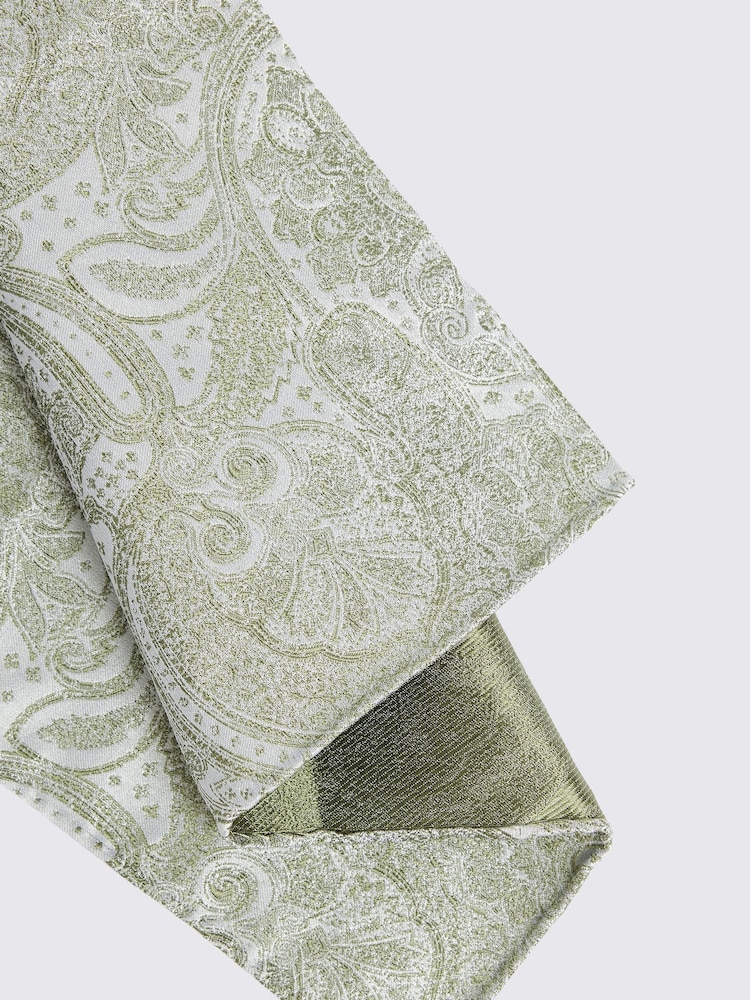 MOSS Green Wedding Paisley Pocket Square - Image 2 of 2