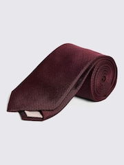 MOSS Red Silk Semi Plain Tie - Image 1 of 2