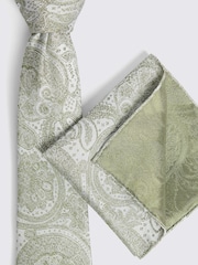 MOSS Green Wedding Paisley Tie - Image 2 of 3