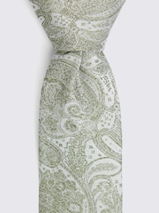 MOSS Green Wedding Paisley Tie - Image 3 of 3