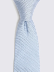 MOSS Blue Silk Semi Plain Tie - Image 2 of 2