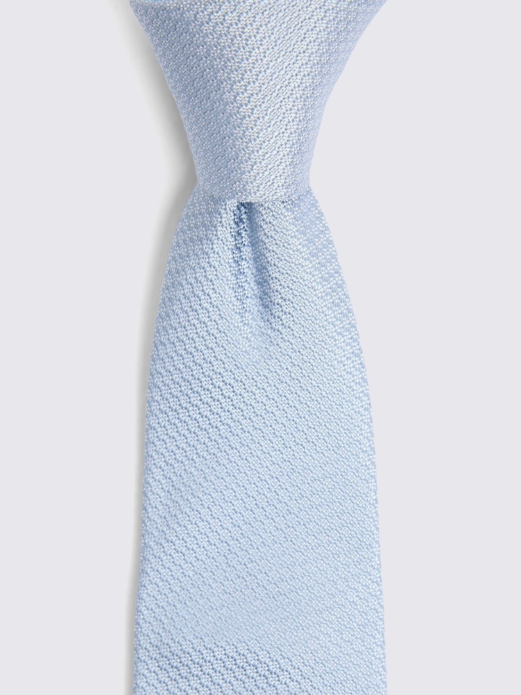 MOSS Blue Silk Semi Plain Tie - Image 2 of 2