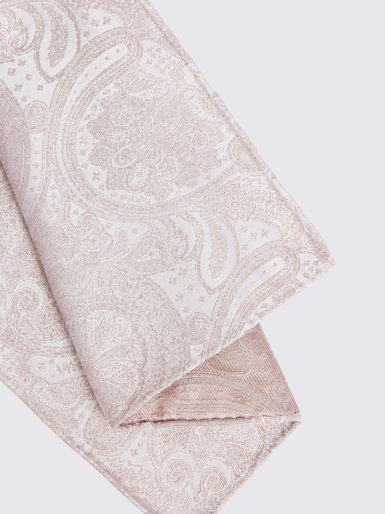 MOSS Pink Wedding Paisley Pocket Square - Image 2 of 2