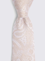 MOSS Champagne Wedding Paisley Tie - Image 2 of 3