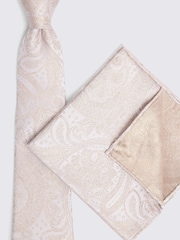 MOSS Champagne Wedding Paisley Tie - Image 3 of 3