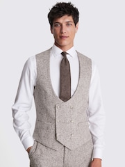 MOSS Brown Tailored Fit Donegal Waistcoat - Image 1 of 3