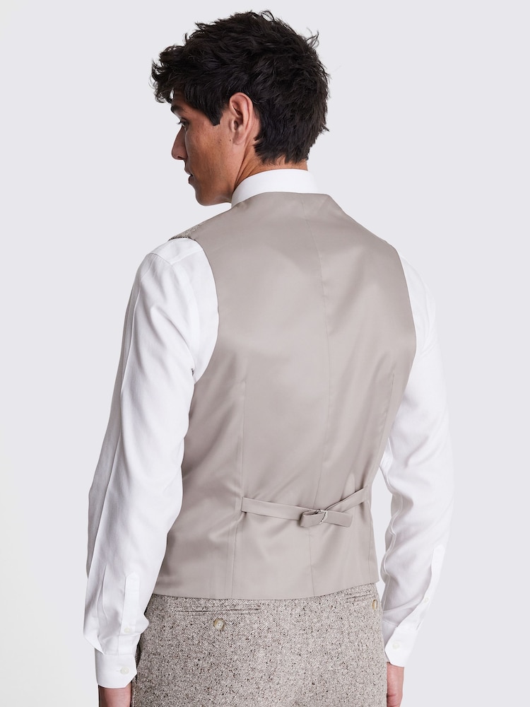 MOSS Brown Tailored Fit Donegal Waistcoat - Image 2 of 3