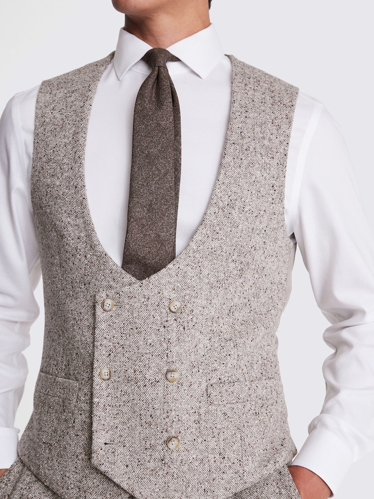 MOSS Brown Tailored Fit Donegal Waistcoat - Image 3 of 3