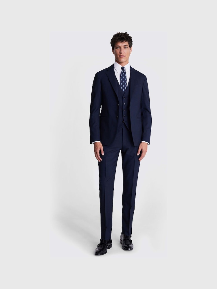 MOSS Blue Italian Slim Fit Jacket - Image 2 of 5