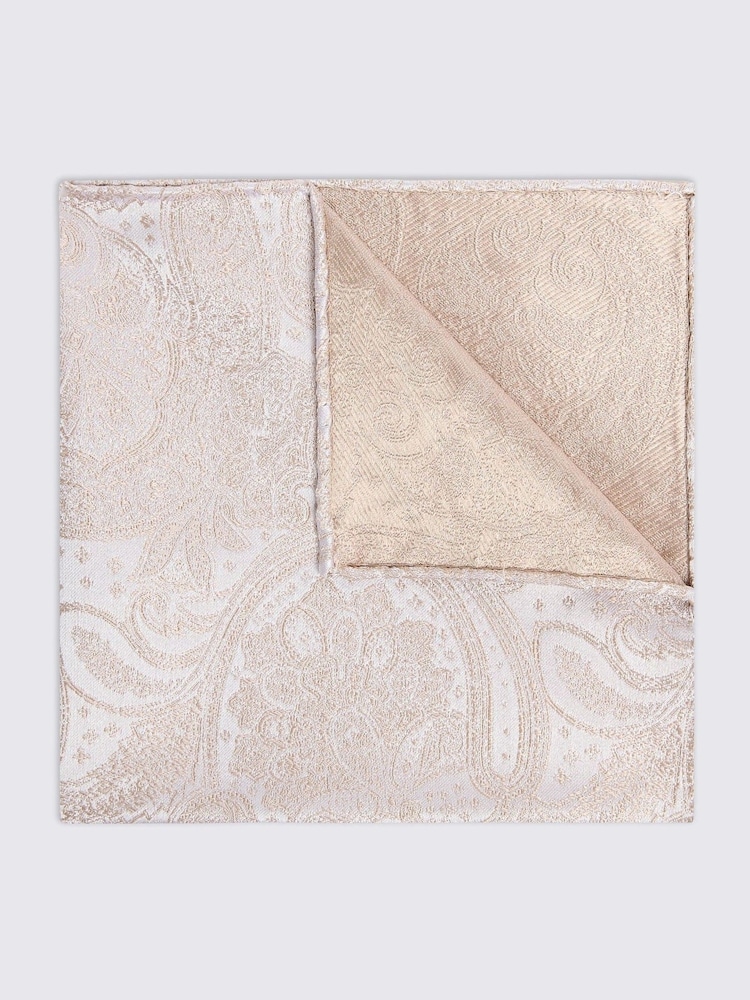 Champán - MOSS Wedding Paisley Pocket Square - Imagen 1 de 2