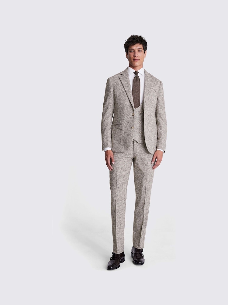 MOSS Brown Tailored Fit Donegal Jacket - Image 2 of 5