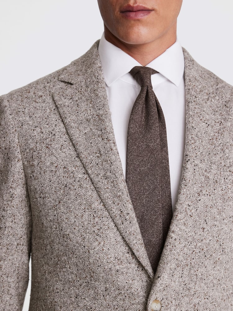 MOSS Brown Tailored Fit Donegal Jacket - Image 5 of 5