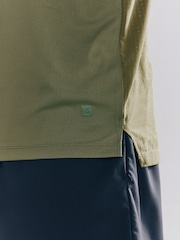 Khaki Green Active T-Shirt with Contrast Back Panel - Image 5 of 12