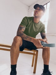 Khaki Green Active T-Shirt with Contrast Back Panel - Image 8 of 12