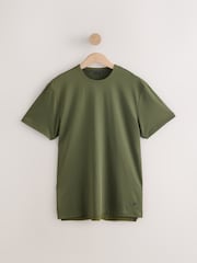 Khaki Green Active T-Shirt with Contrast Back Panel - Image 9 of 12