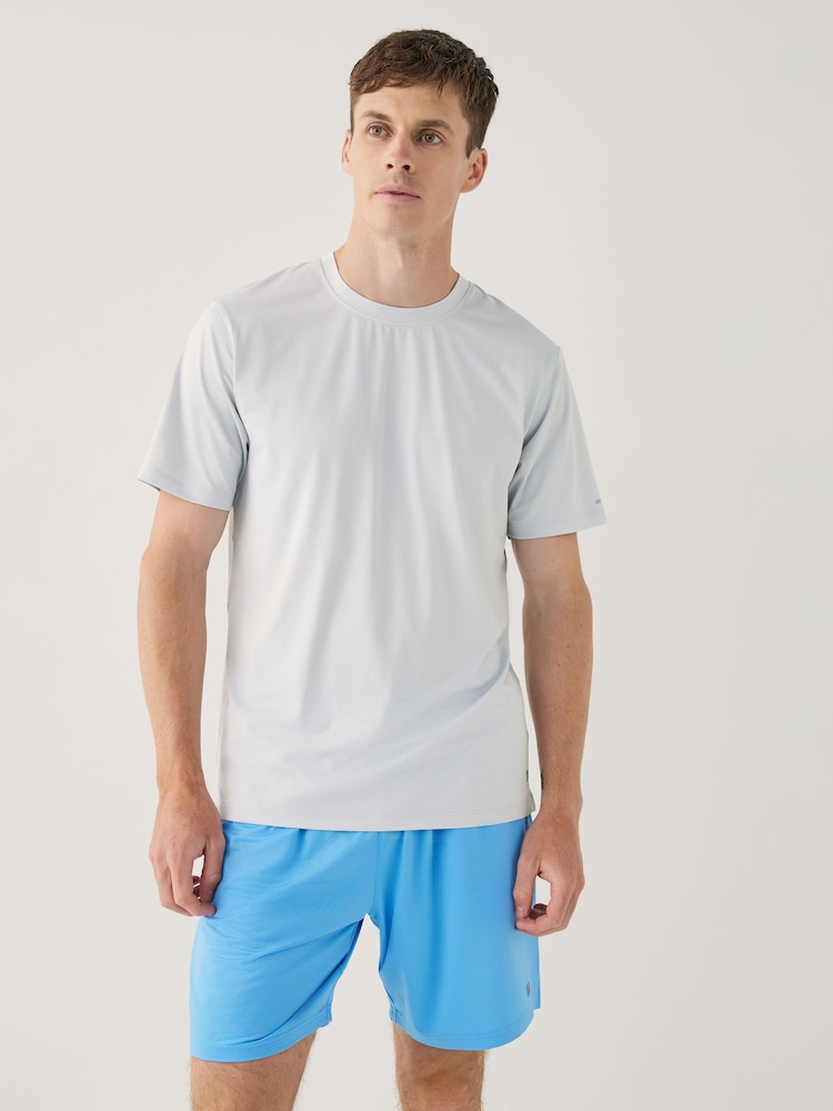 Light Grey Active Gym Textured Training T-Shirt - Image 1 of 10 Light Grey Active Gym Textured Training T-Shirt - Image 1 of 10