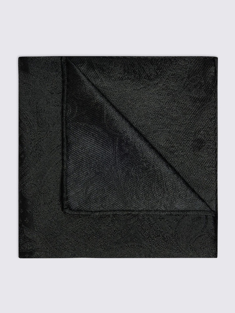 MOSS Black Wedding Paisley Pocket Square - Image 1 of 2