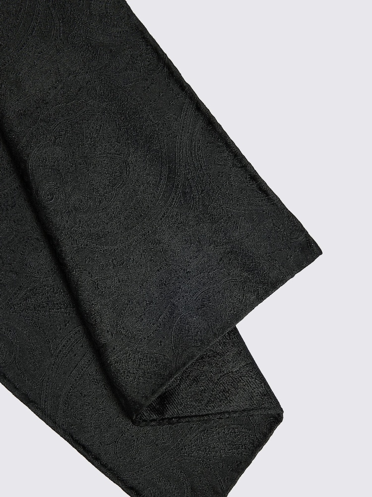 MOSS Black Wedding Paisley Pocket Square - Image 2 of 2