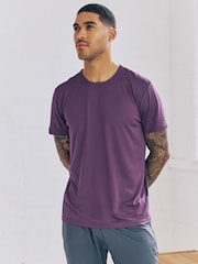 Purple Active T-Shirt with Contrast Back Panel - Image 1 of 9