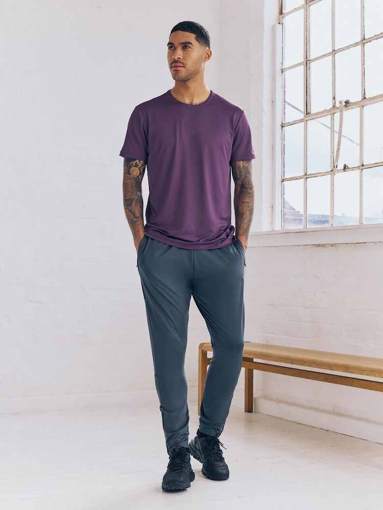 Purple Active T-Shirt with Contrast Back Panel - Image 2 of 9 Purple Active T-Shirt with Contrast Back Panel - Image 2 of 9