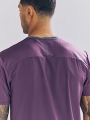 Purple Active T-Shirt with Contrast Back Panel - Image 5 of 9