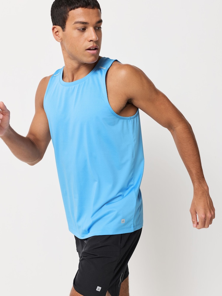 Blue Active Gym Textured Training Vest - Image 1 of 9