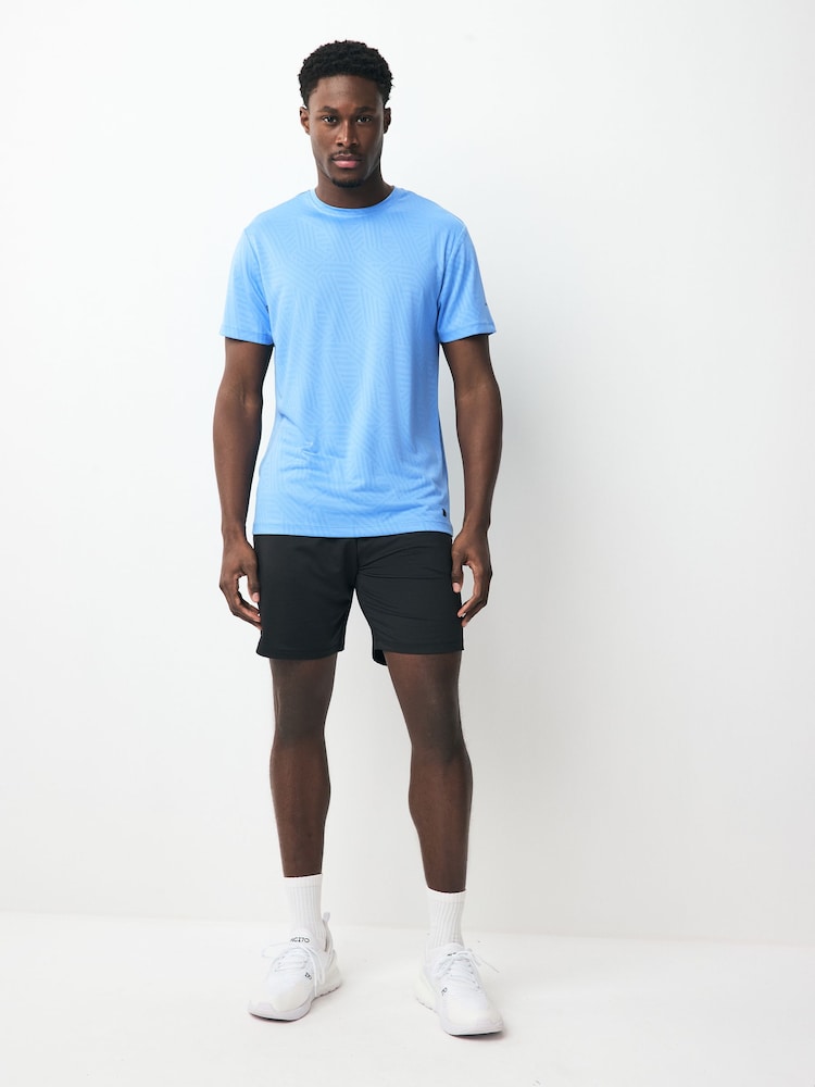 Blue Active Jacquard T-Shirt - Image 2 of 7 Blue Active Jacquard T-Shirt - Image 2 of 7