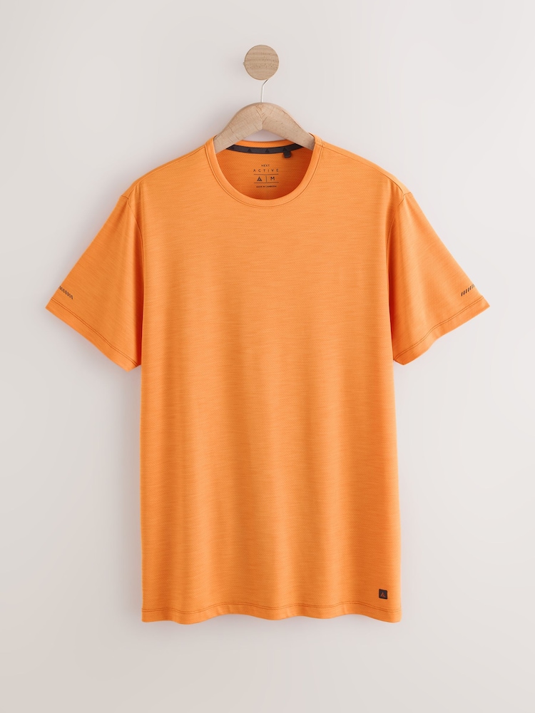 Նարնջագույն - Կարճ թևքով մարզաշապիկ - Ակտիվ մարզասրահի մարզումների վերնաշապիկ - Պատկեր 7 7-ից